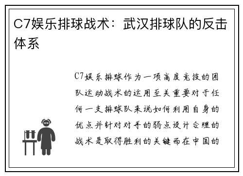 C7娱乐排球战术：武汉排球队的反击体系